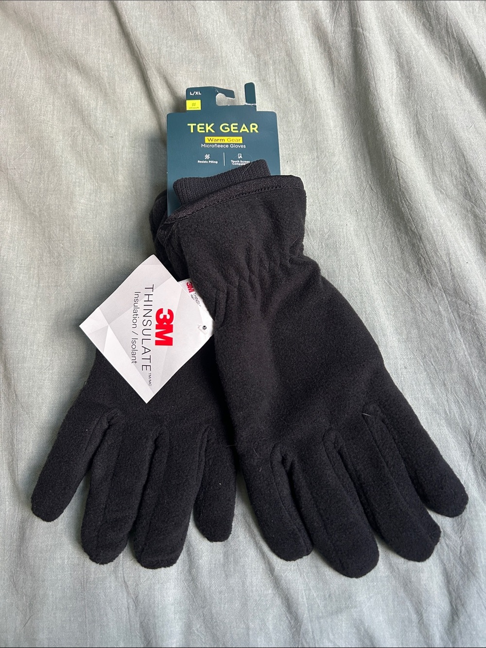 tek gear Black Men’s Microfleece Gloves with 3M Thinsulate